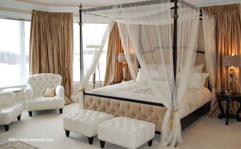 Generate a Romantic Bedroom With a Canopy Bed