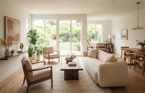 Minimalist Warm Living Room Design Ideas Without a TV as the Focal Point